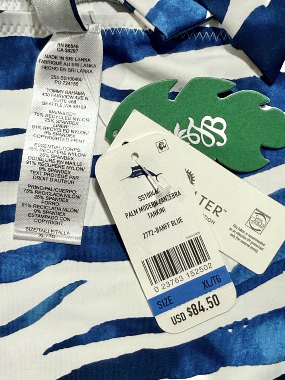 Tommy Bahama Palm Modern Zanzebra Tankini Top - Picture 9 of 9